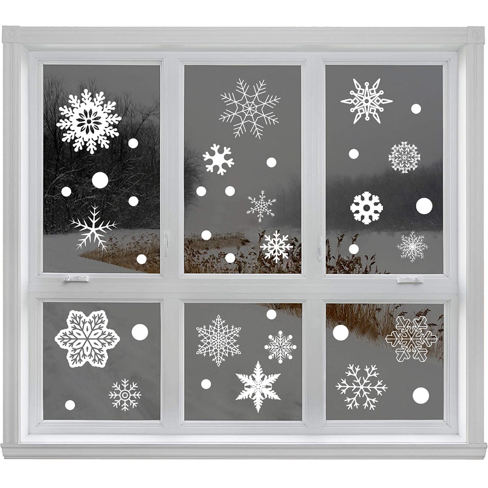 27 stuks/partij kerst sneeuwvlok raamstickers winter muurstickers kinderkamer kerstversiering voor thuis jaar stickers