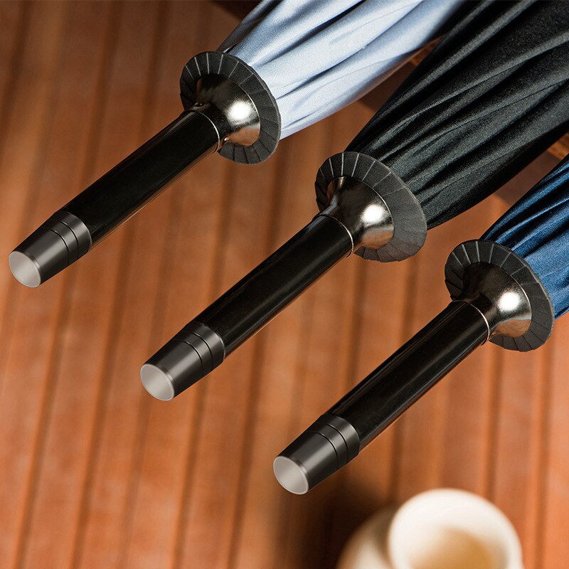 Versterken tegen wind en regen Paraplu Wind Proof Hout Lange handvat paraplu grote paraplu BUSINESS REGEN VOLLEDIG AUTOMATISCHE