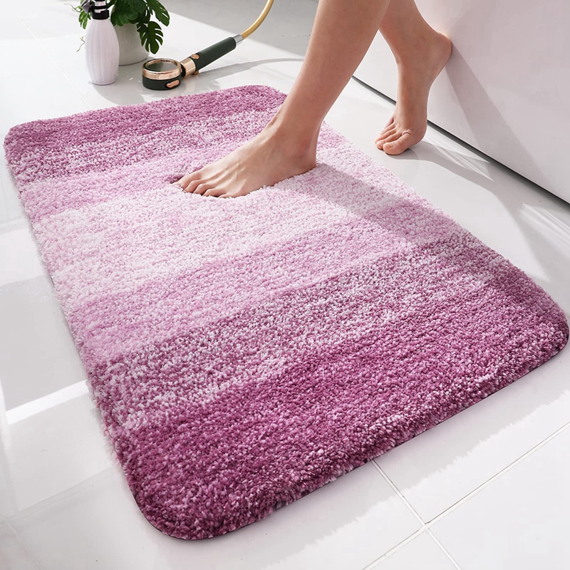 Olanly-alfombrilla de baño de lujo, alfombra absorbente de microfibra para baño, alfombrilla para pies de ducha, suelo suave antideslizante para sala de estar, decoración de alfombras de felpa: 1000mm x 1000mm / Negro