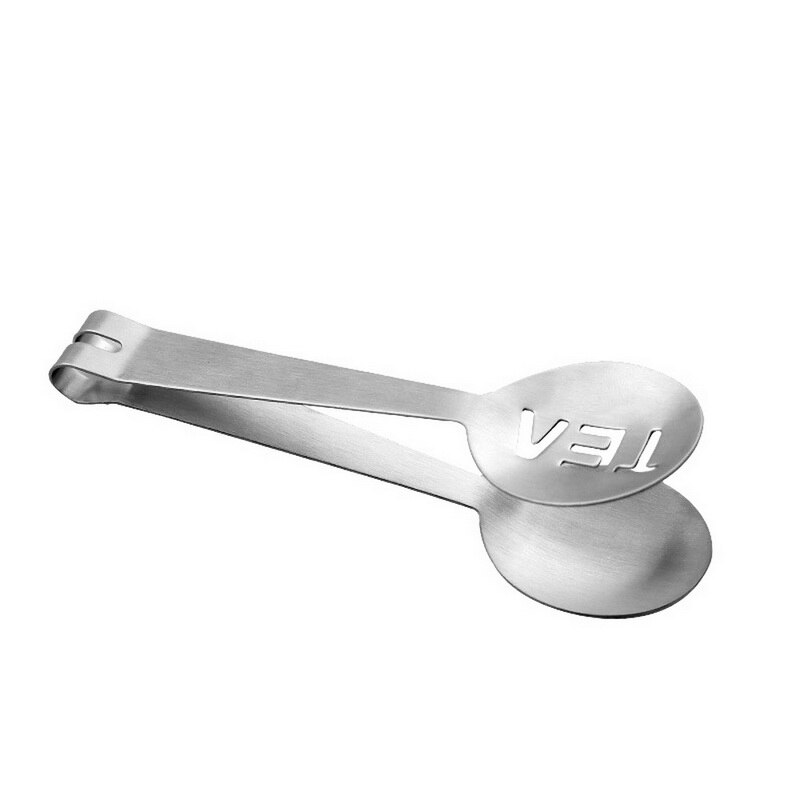 Rustfrit stål tepose tang mini klip te blad si genanvendelig tepose squeezer si holder greb metal ske.