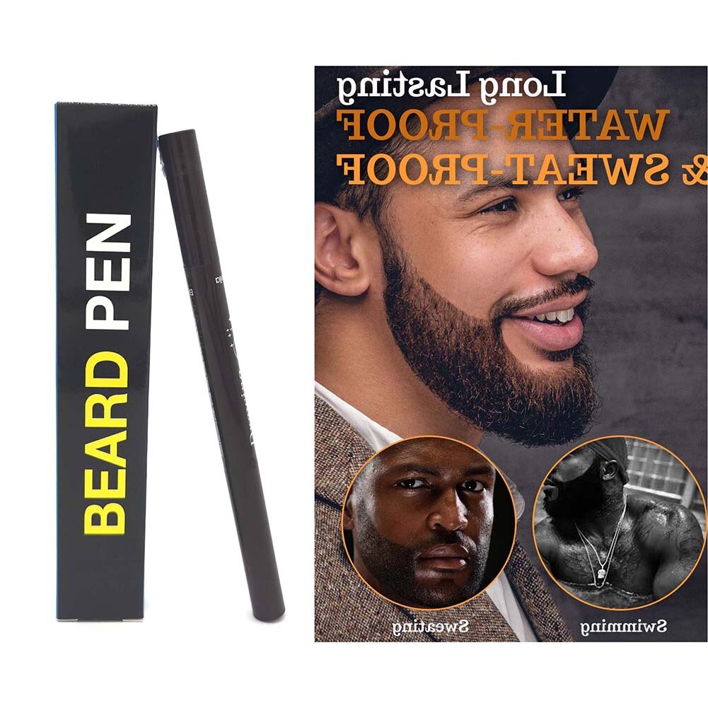 Baard Pen Mannen Kapper Potlood En Borstel Mannelijke Snor Reparatie Vorm Effectieve Verbeteren Gezichtshaar Waterdichte Proof Zweet Styling