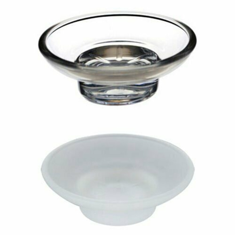 2x Glass Soap Dish Replacement Spare for Bathroom Accessory Universal Holder
