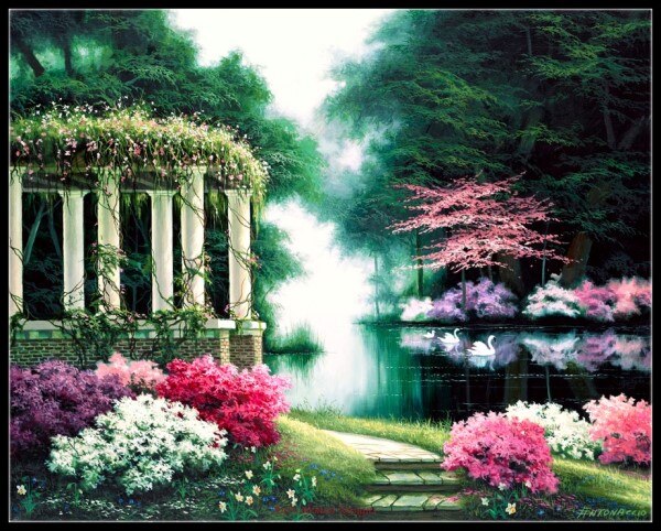 Broderie point de croix compté Kits couture-artisanat 14 ct DMC couleur bricolage Arts fait main décor-paysage 228 w x 182 h: 13