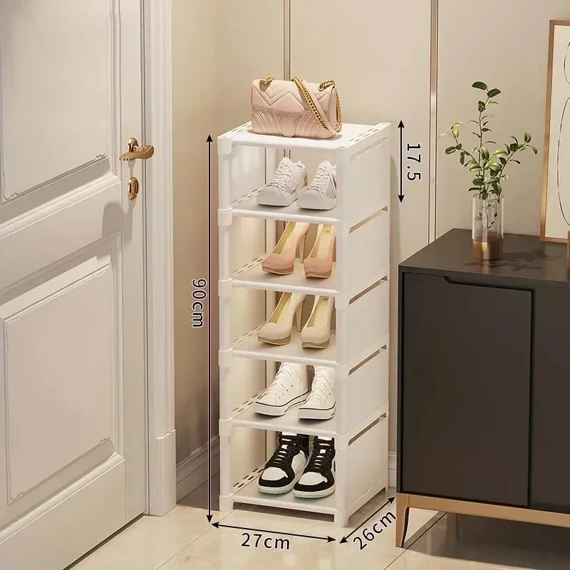 Entrance Shoe Rack Multiple Layers Stackable Footwear Organizer Rack Space Saving Wall Corner Shoe Cabinets Simple Shoes Shelf