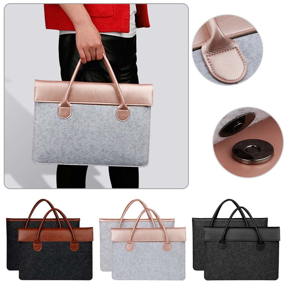 Vilten laptoptas voor 11 13 15 inch computer laptoptassen notebook tablet tas hoes hoes tablet handtassen voor vrouwen