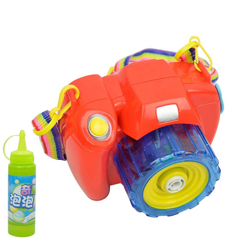Appareil photo bulle Machine Portable bulle ouragan Machine automatique enfant jouet avec lumière LED musique nk-shopping: Rouge