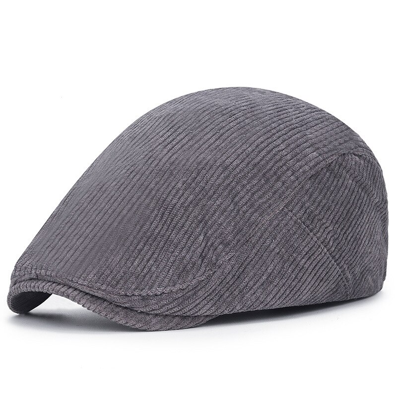 Newsboy Cap Men's Casual Cotton Corduroy Hat Women's Newsboy Caps Flat Ivy Hat Golf Driving Cabbies Beret: Gray