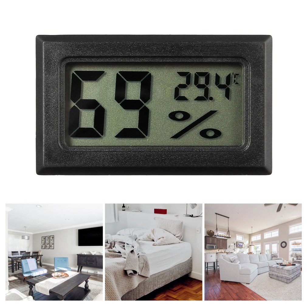 Mini Digital LCD Temperature Sensor Humidity Meter Thermometer Hygrometer Measuring Gauge White/Black