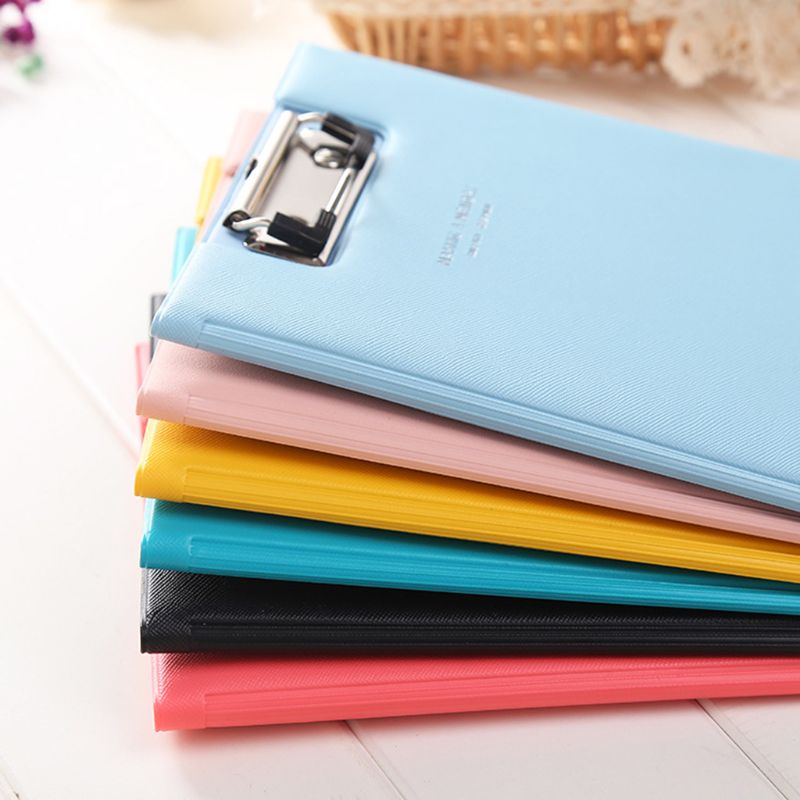 A5 Waterproof Clipboard Writing Pad File Folder Document Holder School Office Stationery Supply Random Color