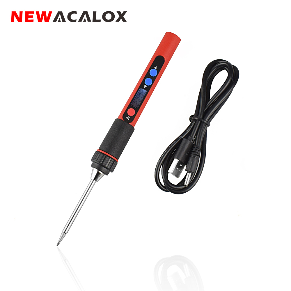 NEWACALOX USB 10W DC 5V Soldering Iron 5pc Stainless Steel Welding Tips I/K/BCS/2C/2.4D Special for PX-988USB Soldering Iron