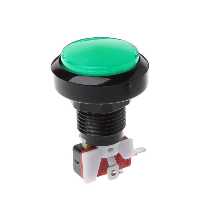 45mm Push Arcade Button 12V Power LED Lit Round Micro Switch Vending Machine: Green