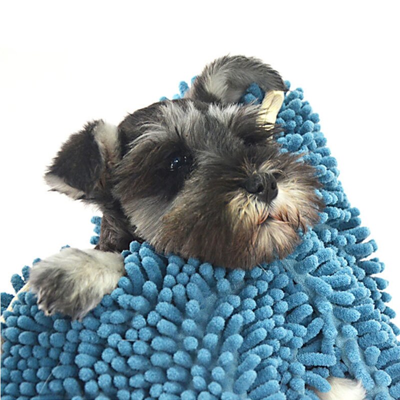 Imukykyinen nopeasti kuivuva koiran kissa pyyhe chenille mikrokuitu shammy lemmikki kylpy shampoo pyyhe tasku likaa hylkivä pyyhkeet lemmikkieläintuote