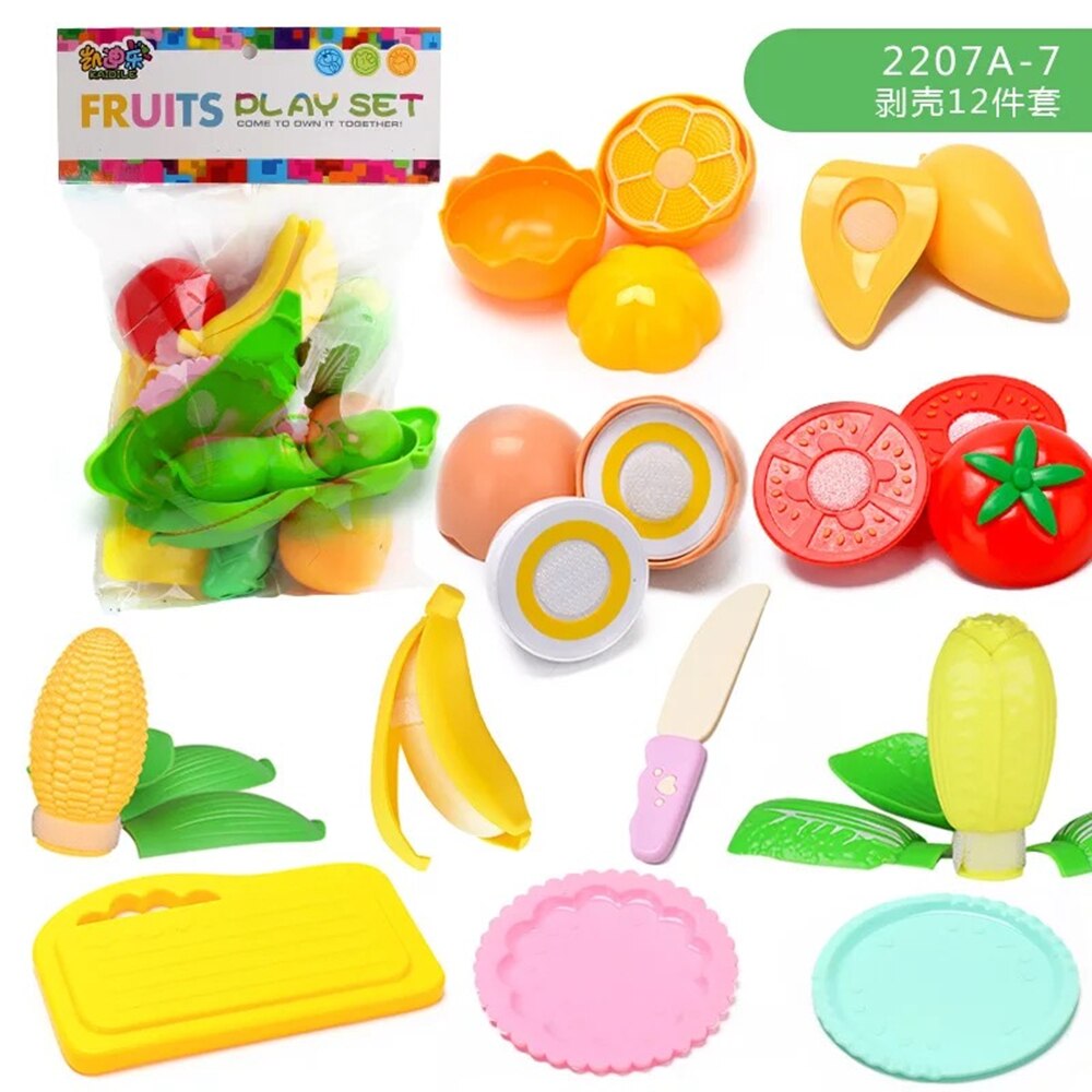 Pretend Play Set Plastic Food Toy DIY Cake Toy Cutting Fruit Vegetable Food Pretend Play Toys For Children Educational: 2207A-7