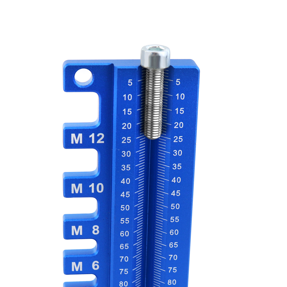 All aluminum alloy portable tool, simple screw, drill length measuring tool, screw diameter measuring tool, woodworking tool