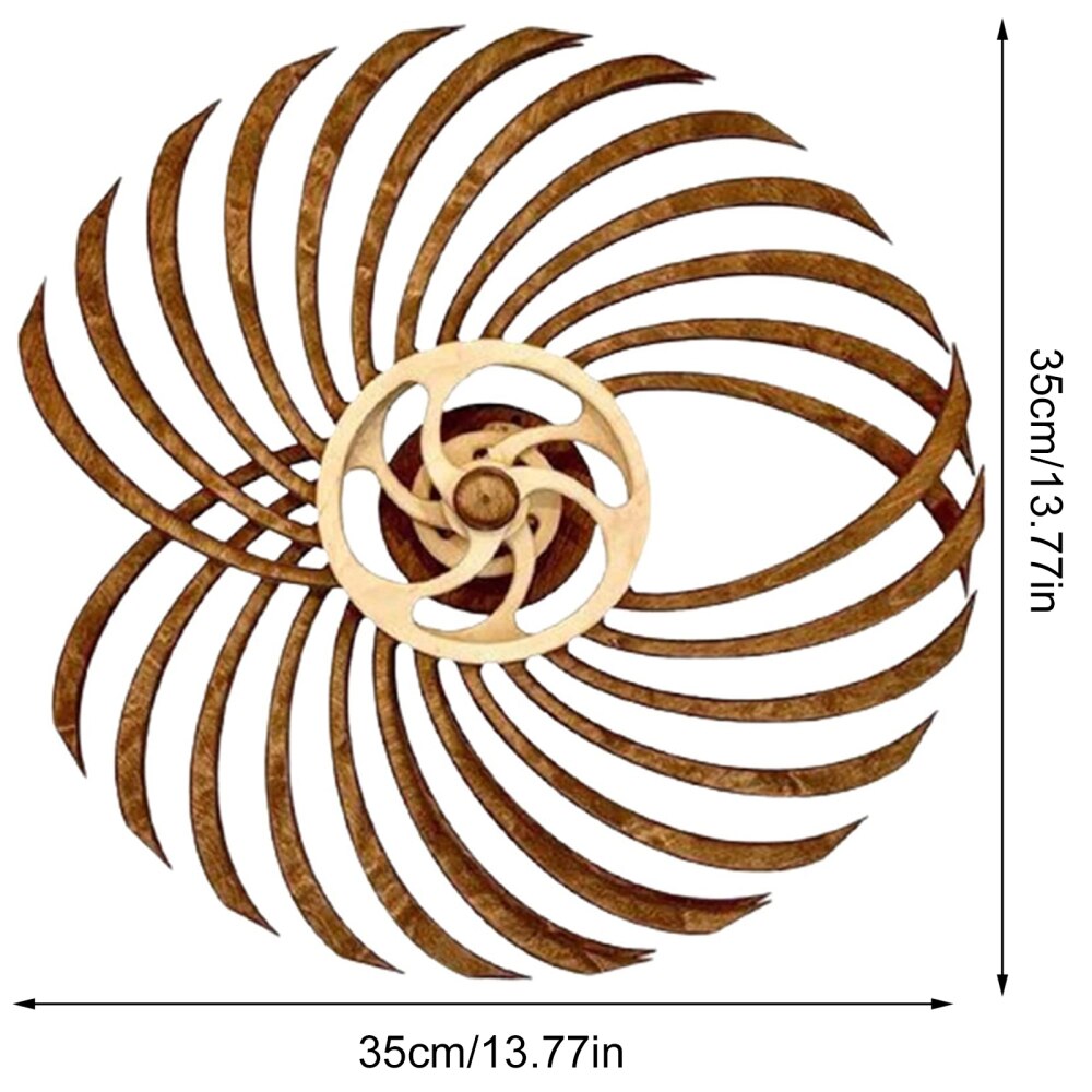3D Energy Wall Rotating Windmill Wooden Sculpture Kinetic Geometric Patterns Exquisite Structural For Home Decoration Ornaments