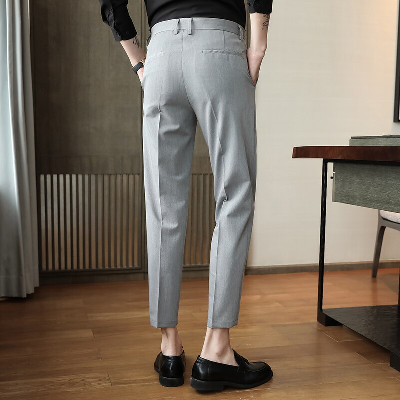 2022 Solid Color Business Dress Pants Men Ankle Le... – Grandado