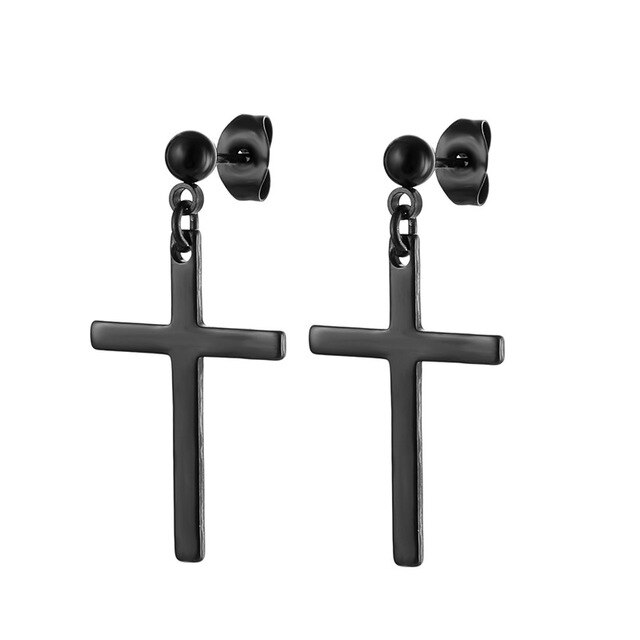 Men Earrings Geometric Titanium Stainless Steel Punk Couple Love Stud Earrings Goth Ear Cuffs Clip-on Earrings for Women Jewelry: Style 7