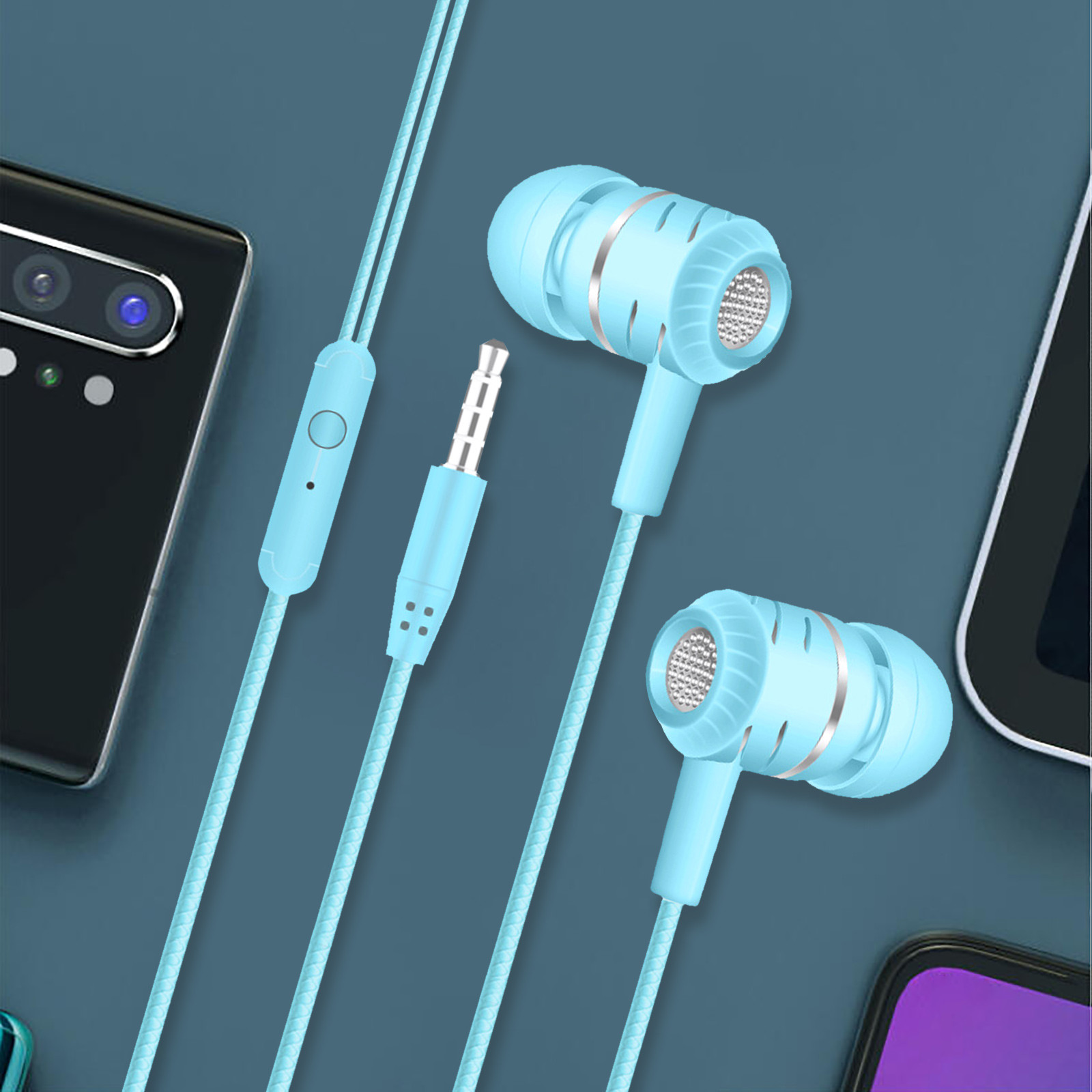 Wired Headphones With Mic Earphones In Ear Headphones With Microphone 3.5mm Wired Earbuds For Ios And GüMrüKsüZ Vergisiz üRüNler