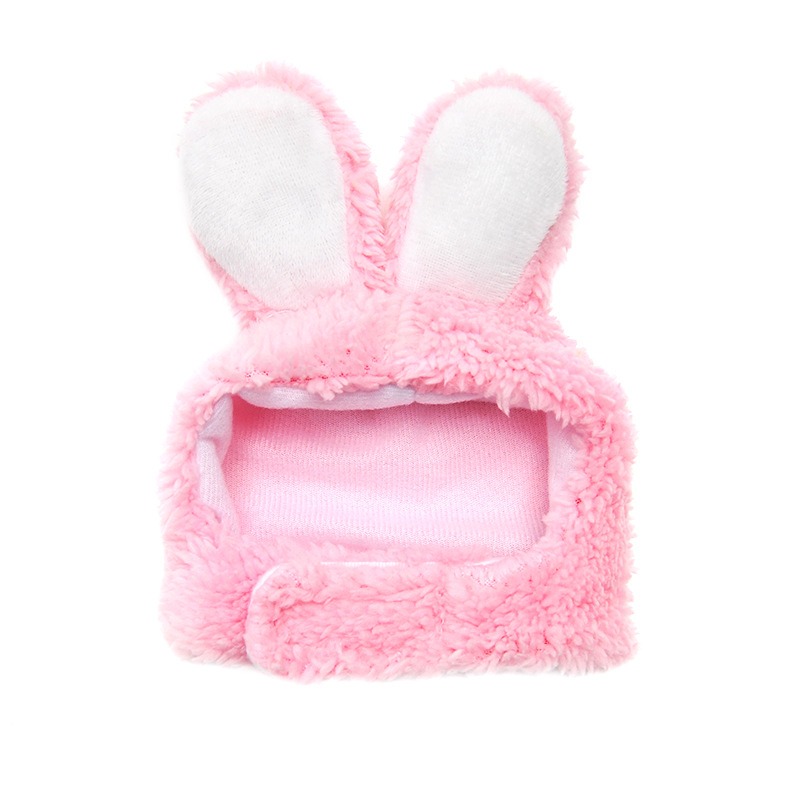 Costume tête de lapin pour chat, ours en peluche pour chien, couvre-chef Garfield, oreilles de lapin, chapeau pour animaux de compagnie de célébrité d'internet: Rose