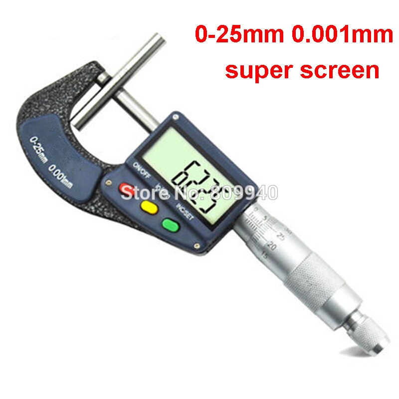 0-25mm 0.001mm elektronisk digitalt mikrometer mikron uden for mikrometer tykkelsesmåler digitalt måleværktøj