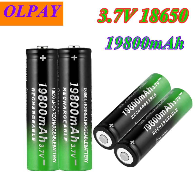 20 Pcs 18650 Li-Ion Batterij 19800 Mah Oplaadbare Batterij 3.7V Voor Led Zaklamp Zaklamp Of Elektronische Apparaten Batterij