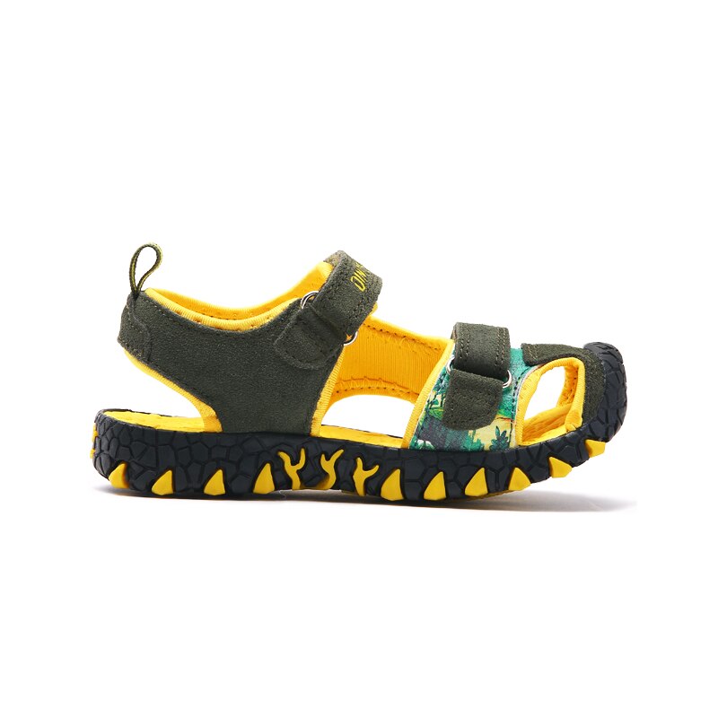 DINO-Sandalias de dinosaurios para niños de 3 a 8 años, zapatos de playa de cuero t-rex, con Velcro y Punta cerrada, a la , 2022