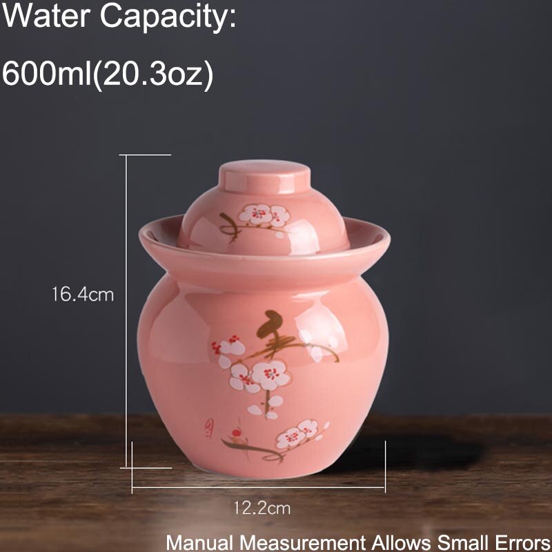 600ml Jingdezhen Keramik Hause Nacht Flecken Gebeizt Gemüse Kohl Lagerung Krug Gurke Flaschen Kimchi Topf Dichtung Lebensmittel Container