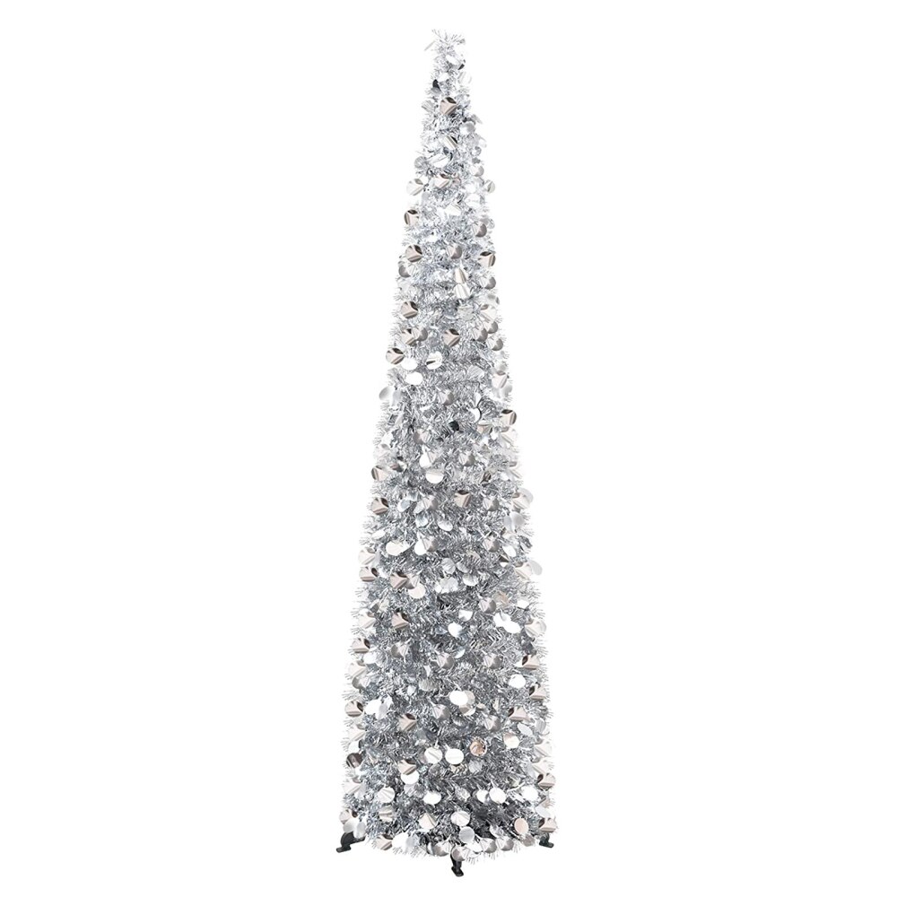 Grand arbre mince de noël pliable en PVC, fournitures de festival pour appartement, bureau, boutique, décoration de , de noël