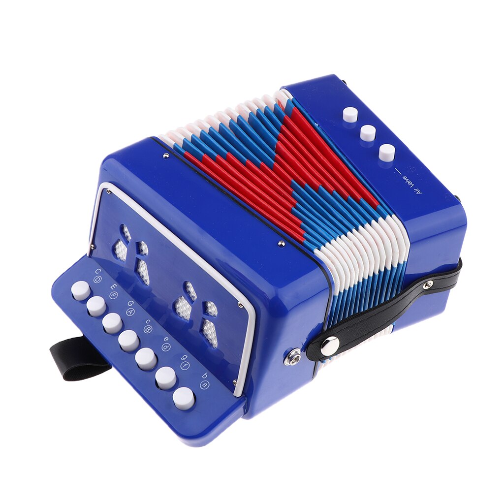 Kinderakkordeon, musikinstrument mit 3 knöpfen, weihnachtsmusik