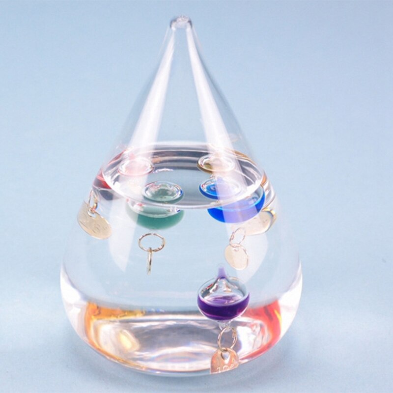 Galilei Thermometer Wasser Tropfen nasser Prognose Flasche Kreative Dekoration Geburtstag freundlicher Spielzeug