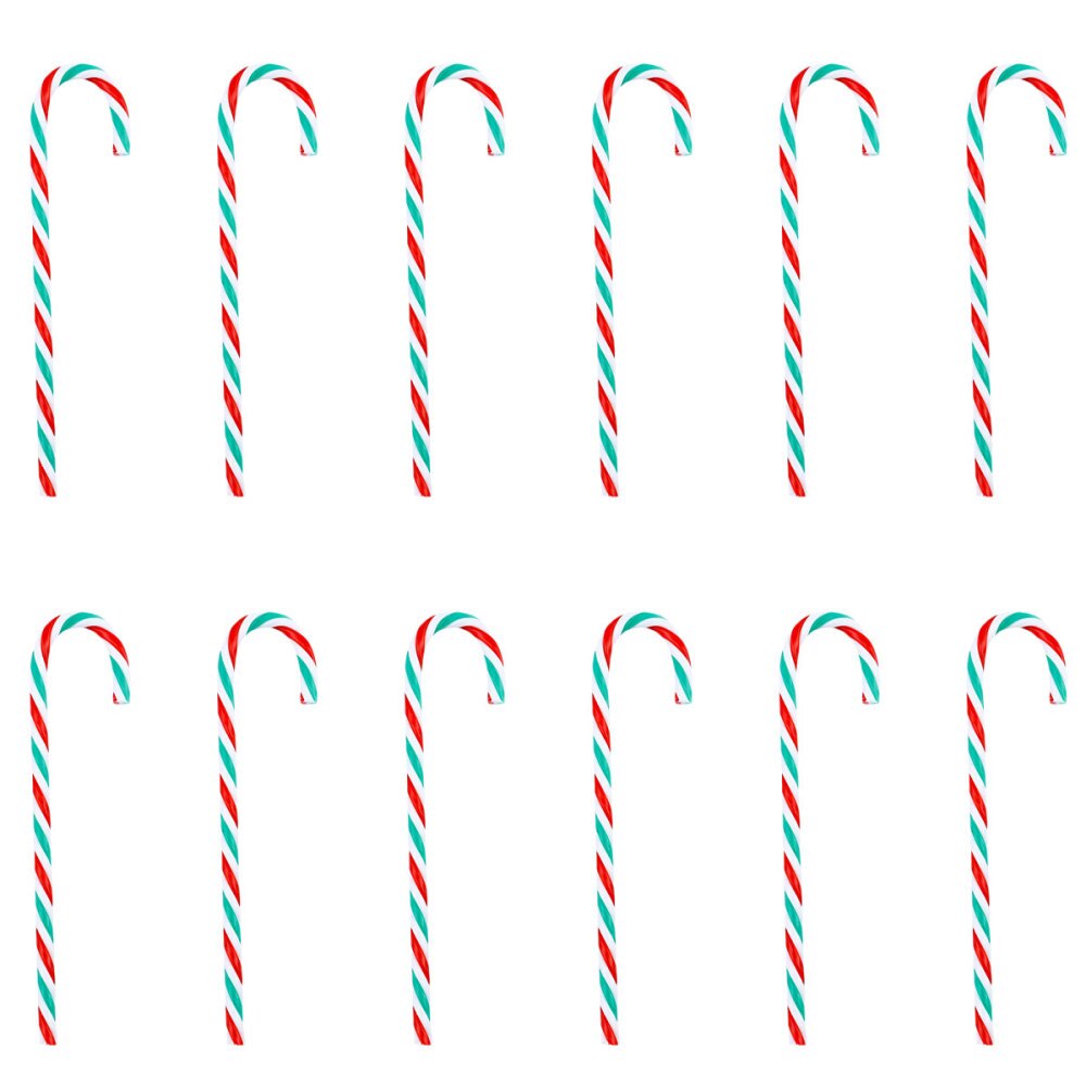 12pcs Candy Canes Ornaments Christmas Tree Hanging Decorations Party Favors: Style 2