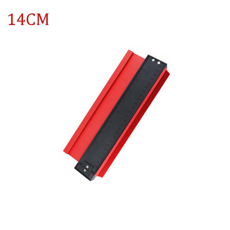 Multifunction Contour Profile Gauge Tiling Laminate Tiles Edge Shaping Wood Measure Ruler ABS Contour Gauge Duplicator: 14cm red