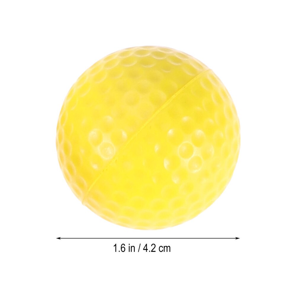 10pcs Indoor Practice PU Golf Balls Soft Elastic Training Golf Balls (Yellow)