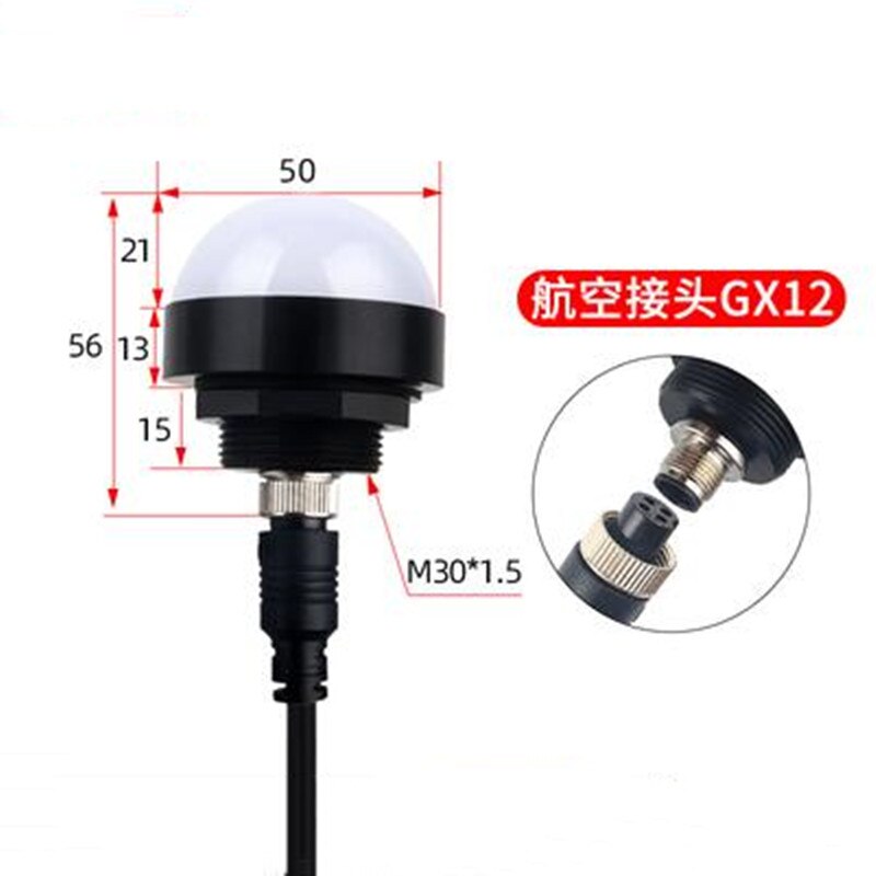 MINI luz LED de advertencia, 3W, 24V, impermeable, a prueba de polvo, máquinas industriales, Tricolor, hemisphererial, indicador de alarma de Metal, lámpara de fallo