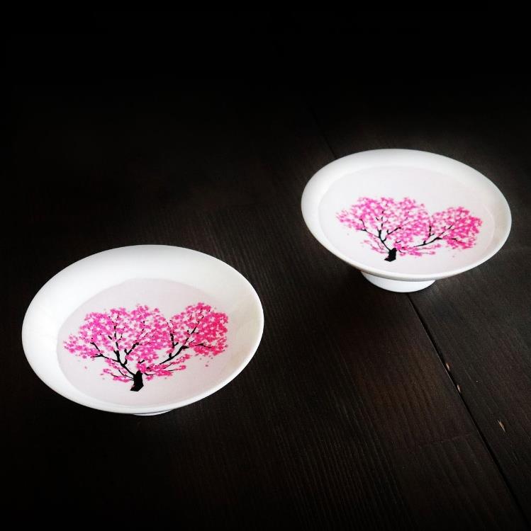 Japanese Magic Sakura Cup Cold Temperature Color Changing Flower display Sake Cup Ceramic Kung fu Tea Cup Tea Bowl