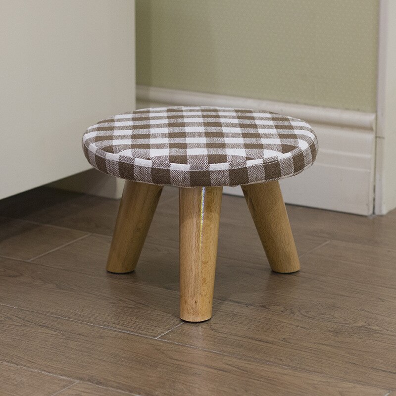 Simple and Stylish Solid Color Stool Household Wood Shoes Stool Round Cute Childrens Stool 29x29x30cm Dotomy Kids Stool: 4