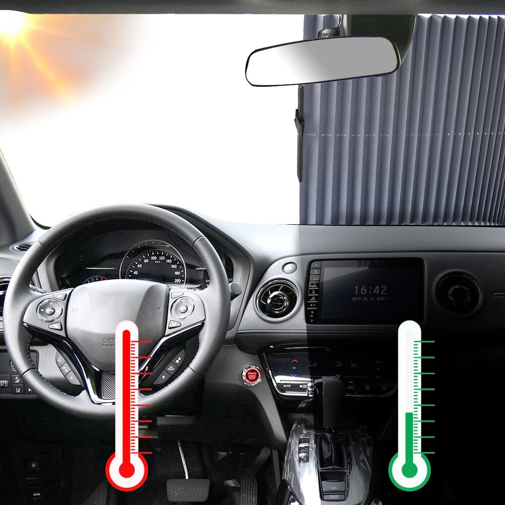 Automatische Verlängerung Sonnenblende Schutz Auto Fenster Sonnenschirm Mit Starken Sauger Auto Windschutzscheibe Sonne Schatten Verstellbare