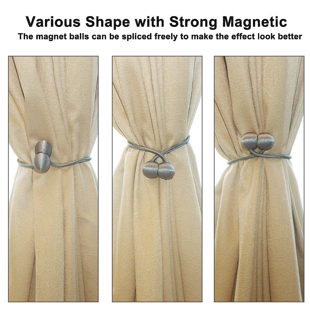 2 Stuks Magnetische Parel Bal Gordijn Tiebacks Vastzetmogelijkheden Terugloopsper Gesp Clips Accessoire Gordijn Decoratieve Gordijn Staven Accessoires