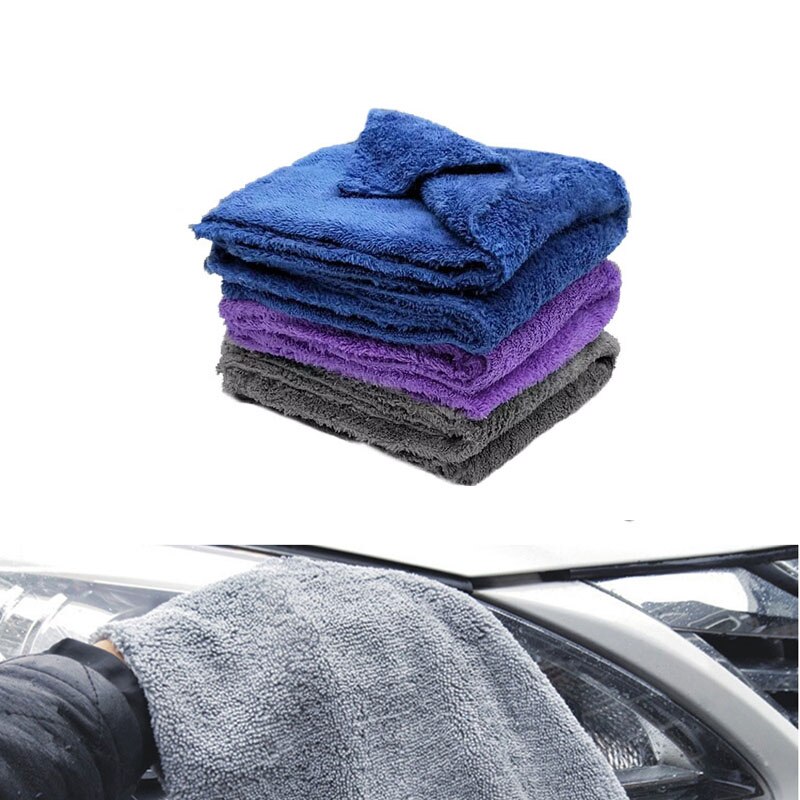 350GSM Premium Microfiber Auto Detaillering Super Absorberende Handdoek Ultra Zachte Edgeless Blauwe Auto Wassen Drogen Handdoek 40X40CM