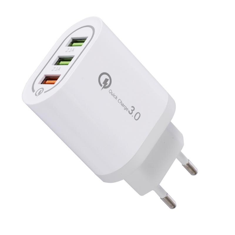 Dual typ interface Multi USB Port Schnelle Reise Wand Ladegerät Stecker für Smartphones 3 port für EU/UNS Schnelle ladegerät QC3.0 Telefon: EU