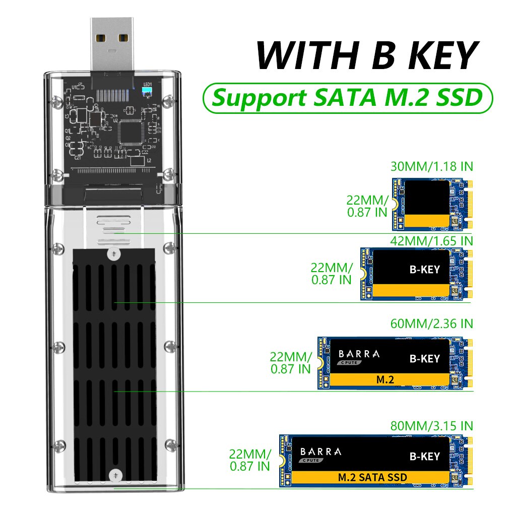 Hoge Snelheid 5Ghz M.2 Naar Usb 3.0 Ssd Adapter M2 Ssd Case Voor Pcie Ngff Sata M / B sleutel Ssd Schijf Doos Voor 2230/2242/2260/2280Mm