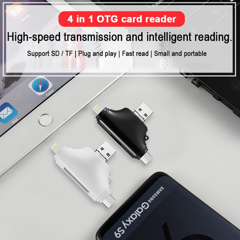 INGELON lecteur carte sd accessoire ordinateur portable card reader USB 3.0 lecteur de carte TF Portable pour iphone ipad ipod chargeur de voiture foudre externe lecteur de carte Micro SD Microsd OTG type c adaptateur