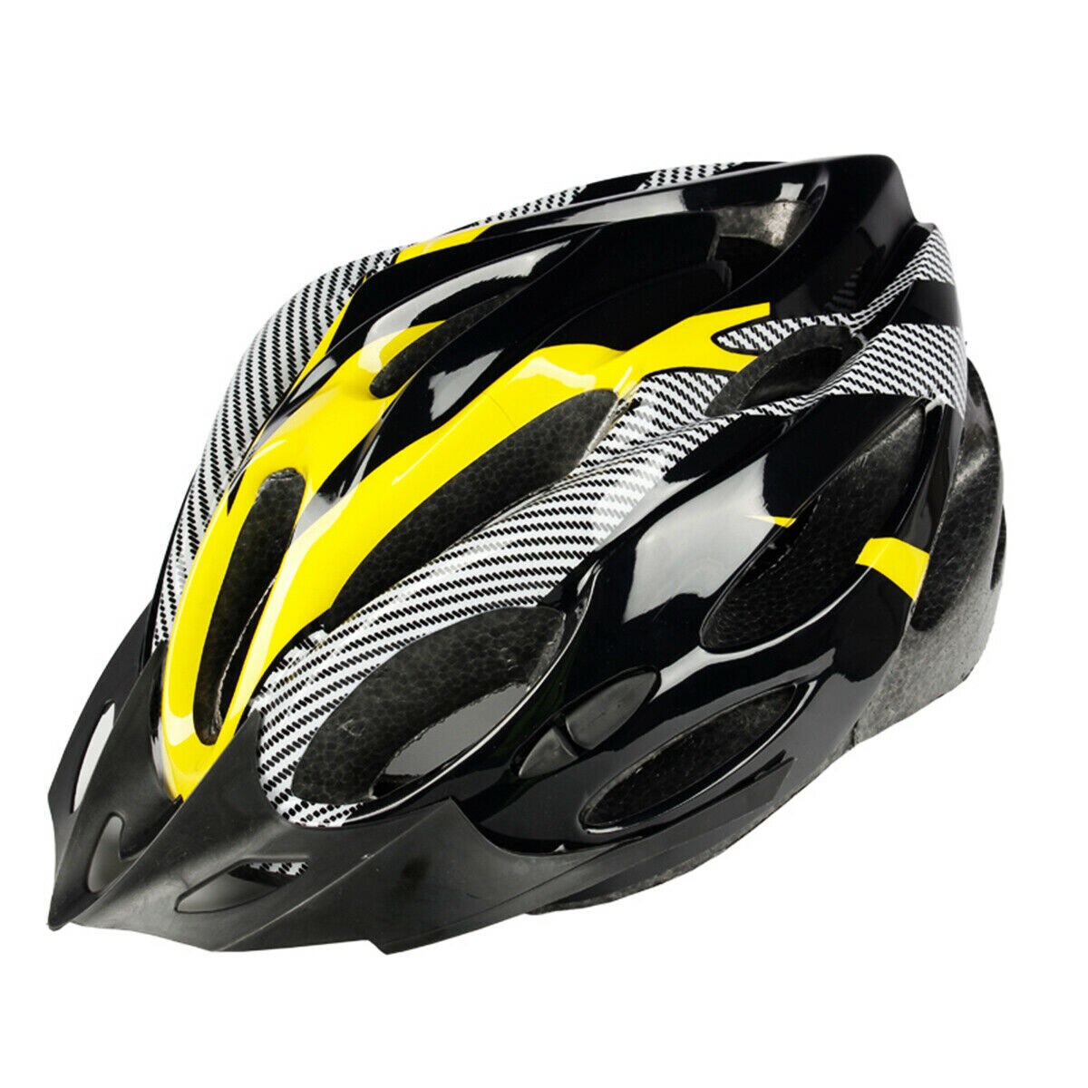 Mountain bike estrada capacete de segurança da bicicleta equitação capacete ultra leve respirável pode efetivamente reduzir a resistência do vento: Yellow black