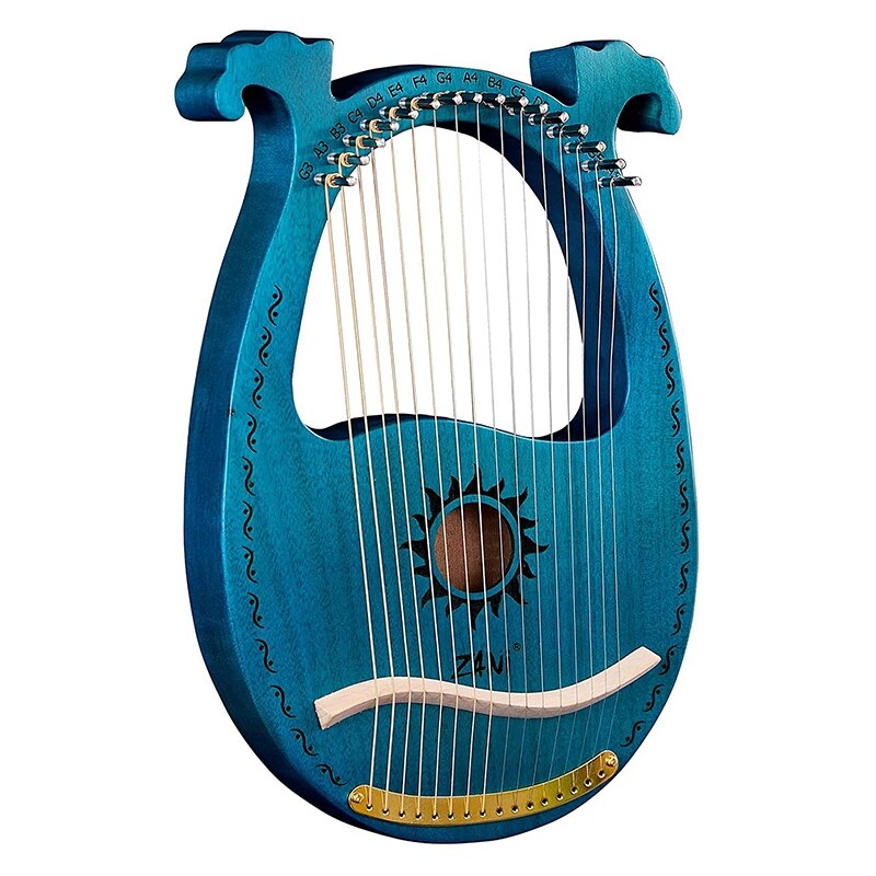 Zani Lier Harp,16 String Mahonie Lier Harp,16 String Lier Unieke Patronen Gesneden Fonetische Symbool, voor Muziek Liefhebbers Beginners,Etc: Default Title