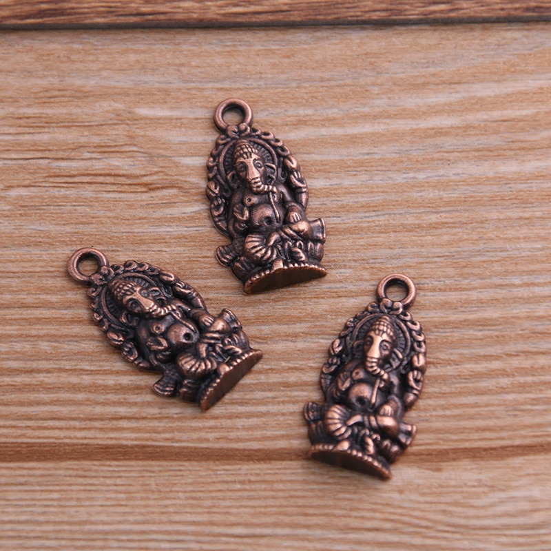 10PCS 14*27mm Elephant Buddha Pendant Three Color DIY Retro Jewelry Bracelet Necklace Charms Pendant