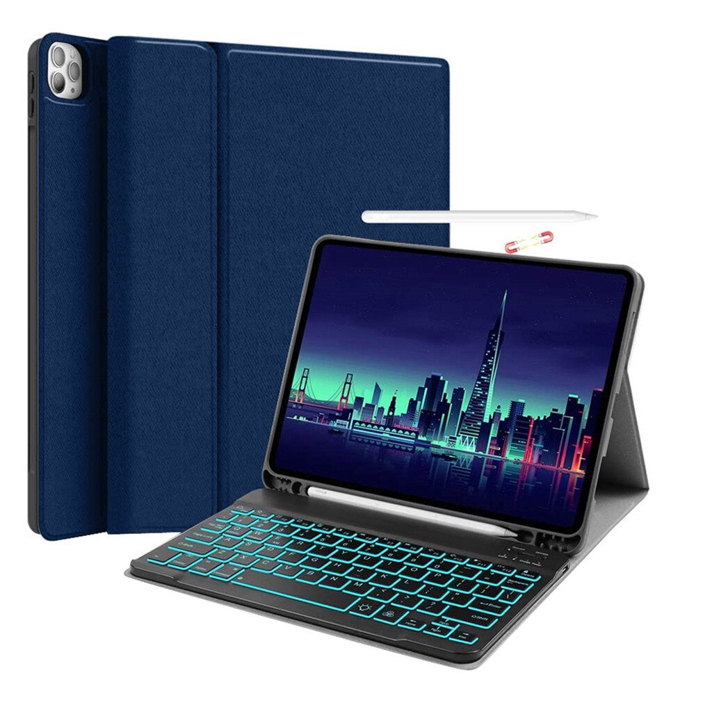 For iPad Pro 11in Backlit Bluetooth Keyboard Case Cover with Pencil Holder ipad case чехол 아이패드 케이스 아이패드 파우치 funda ipad كيب: BU