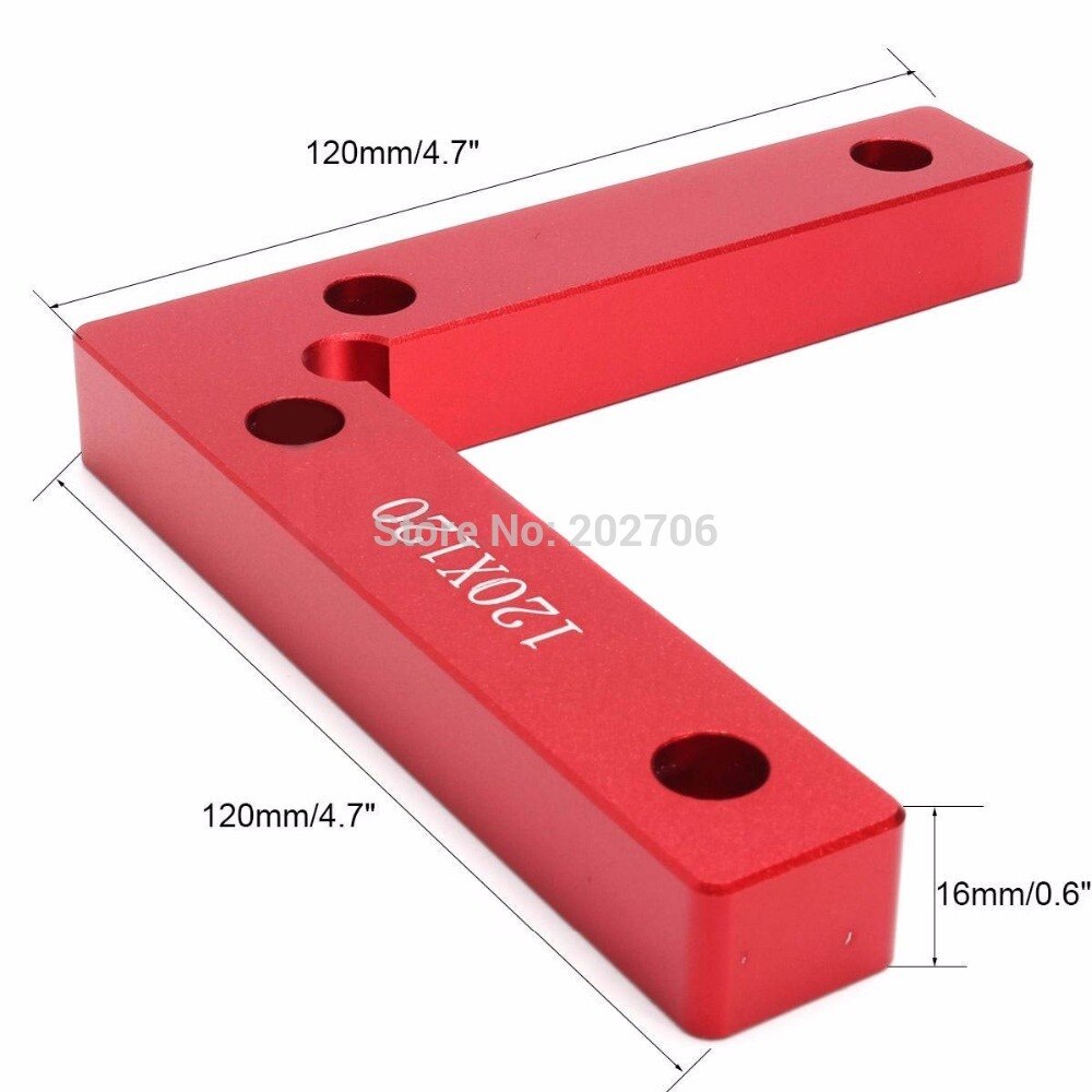 90 Degree 120X120 Positioning Squares 4.7" x 4.7" Aluminium Alloy Right Angle Clamps Woodworking Carpenter Tool L Block Square