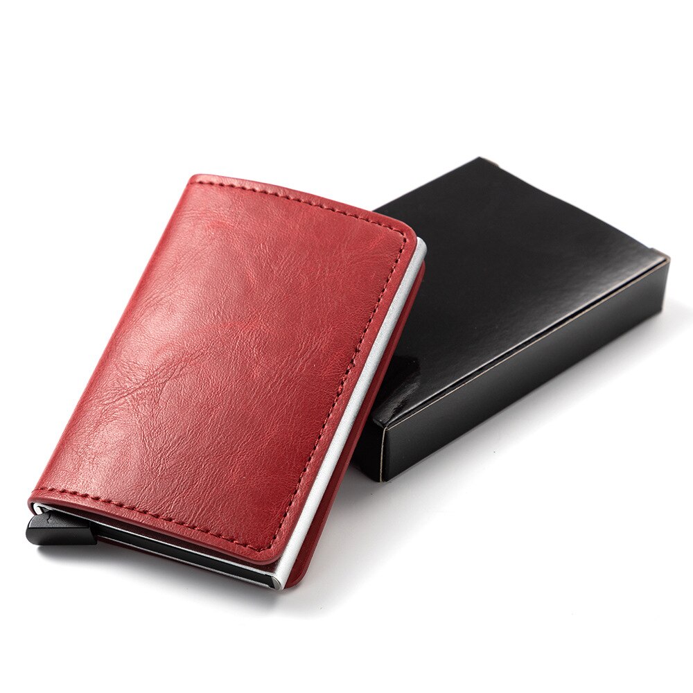 Zovyvol Veiligheid Smart Portemonnee Anti-Diefstal Mannen En Vrouwen Kaart Portemonnee Metalen Aluminium Solid Slim Kleine Korte Portemonnee cartera Mujer