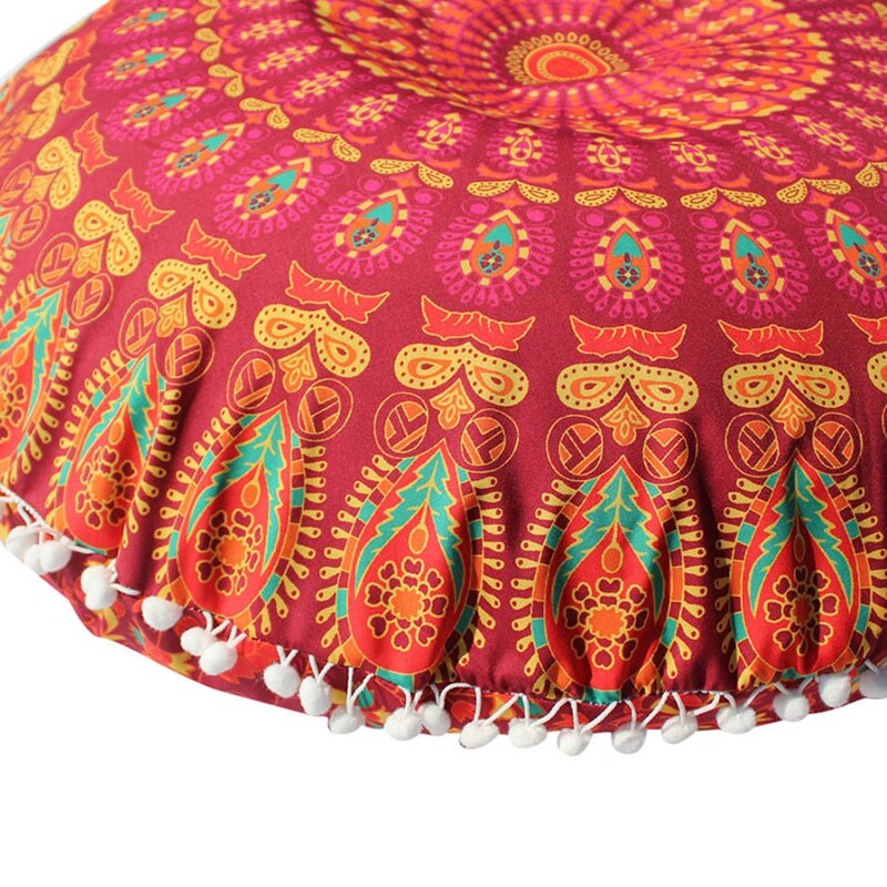 Pillow Case Large Mandala Floor Pillows Round Bohemian Meditation Cushion Cover Ottoman Pouf Pillowslip Home Decor