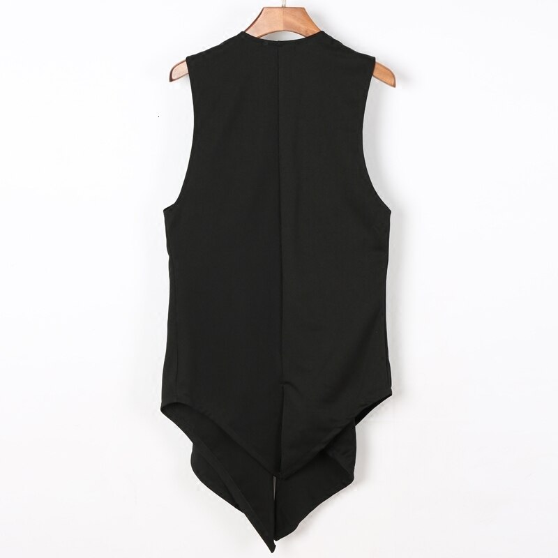 Chaleco de calle para hombre, chaqueta sin mangas negra para primavera y otoño, chaqueta para hombre, estilo Punk, abrigo fino Casual, M-3XL